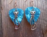CLEARANCE Elegant Cat Charm Guitar Pick Earrings - Pick Your Color