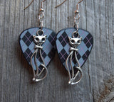 CLEARANCE Elegant Cat Charm Guitar Pick Earrings - Pick Your Color