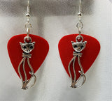 CLEARANCE Elegant Cat Charm Guitar Pick Earrings - Pick Your Color