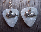 CLEARANCE Cat Lying Down Charm Guitar Pick Earrings - Pick Your Color