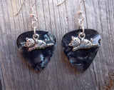 CLEARANCE Cat Lying Down Charm Guitar Pick Earrings - Pick Your Color