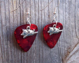 CLEARANCE Cat Lying Down Charm Guitar Pick Earrings - Pick Your Color