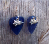 CLEARANCE Cat Lying Down Charm Guitar Pick Earrings - Pick Your Color