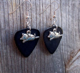 CLEARANCE Cat Lying Down Charm Guitar Pick Earrings - Pick Your Color