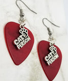 CLEARANCE Cat Person Charm Guitar Pick Earrings - Pick Your Color