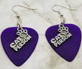 CLEARANCE Cat Person Charm Guitar Pick Earrings - Pick Your Color