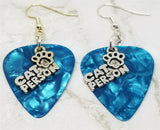 CLEARANCE Cat Person Charm Guitar Pick Earrings - Pick Your Color