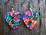 CLEARANCE Fancy Cat Charm Guitar Pick Earrings - Pick Your Color