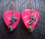 CLEARANCE Cheerleader Charm Guitar Pick Earrings - Pick Your Color