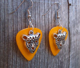 CLEARANCE Cheetah Head Charm Guitar Pick Earrings - Pick Your Color