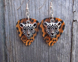 CLEARANCE Cheetah Head Charm Guitar Pick Earrings - Pick Your Color