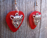 CLEARANCE Cheetah Head Charm Guitar Pick Earrings - Pick Your Color