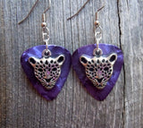 CLEARANCE Cheetah Head Charm Guitar Pick Earrings - Pick Your Color