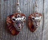 CLEARANCE Cheetah Head Charm Guitar Pick Earrings - Pick Your Color