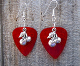 Cherry Charm Guitar Pick Earrings - Pick Your Color