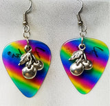 Cherry Charm Guitar Pick Earrings - Pick Your Color