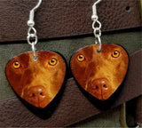 Chocolate Lab Guitar Pick Earrings