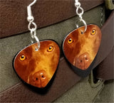 Chocolate Lab Guitar Pick Earrings
