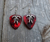 CLEARANCE Crossed Candy Cane Charm Guitar Pick Earrings - Pick Your Color