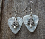CLEARANCE Christmas Tree Charm Guitar Pick Earrings - Pick Your Color