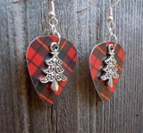 CLEARANCE Christmas Tree Charm Guitar Pick Earrings - Pick Your Color