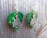 CLEARANCE Christmas Tree Charm Guitar Pick Earrings - Pick Your Color