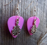 CLEARANCE Christmas Tree Charm Guitar Pick Earrings - Pick Your Color