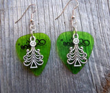 CLEARANCE Christmas Tree Charm Guitar Pick Earrings - Pick Your Color