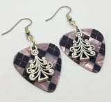 CLEARANCE Christmas Tree Charm Guitar Pick Earrings - Pick Your Color