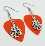 CLEARANCE Christmas Tree Charm Guitar Pick Earrings - Pick Your Color