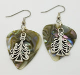 CLEARANCE Christmas Tree Charm Guitar Pick Earrings - Pick Your Color