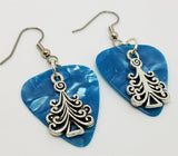 CLEARANCE Christmas Tree Charm Guitar Pick Earrings - Pick Your Color