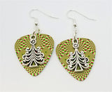 CLEARANCE Christmas Tree Charm Guitar Pick Earrings - Pick Your Color