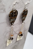 Coffee Lovers Guitar Pick Earrings with Coffee Is Always A Good Idea Charms and Swarovski Crystal Dangles