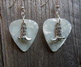 Cowboy Boot and Spur Charm Guitar Pick Earrings - Pick Your Color