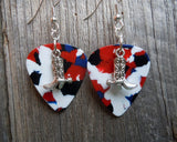 Cowboy Boot and Spur Charm Guitar Pick Earrings - Pick Your Color