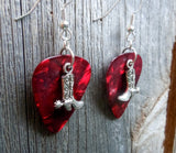 Cowboy Boot and Spur Charm Guitar Pick Earrings - Pick Your Color