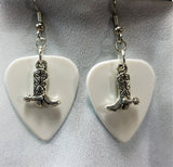 Cowboy Boot and Spur Charm Guitar Pick Earrings - Pick Your Color