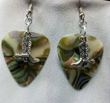 Cowboy Boot and Spur Charm Guitar Pick Earrings - Pick Your Color