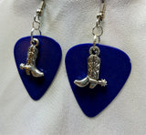 Cowboy Boot and Spur Charm Guitar Pick Earrings - Pick Your Color
