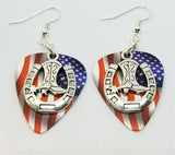 CLEARANCE Cowboy Boot and Horseshoe Charm Guitar Pick Earrings - Pick Your Color