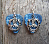 CLEARANCE Cowboy Boot and Horseshoe Charm Guitar Pick Earrings - Pick Your Color