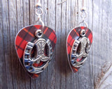 CLEARANCE Cowboy Boot and Horseshoe Charm Guitar Pick Earrings - Pick Your Color