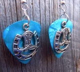 CLEARANCE Cowboy Boot and Horseshoe Charm Guitar Pick Earrings - Pick Your Color