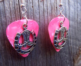 CLEARANCE Cowboy Boot and Horseshoe Charm Guitar Pick Earrings - Pick Your Color