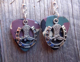 CLEARANCE Cowboy Boot and Horseshoe Charm Guitar Pick Earrings - Pick Your Color