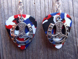CLEARANCE Cowboy Boot and Horseshoe Charm Guitar Pick Earrings - Pick Your Color