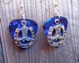 CLEARANCE Cowboy Boot and Horseshoe Charm Guitar Pick Earrings - Pick Your Color