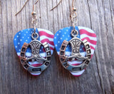 CLEARANCE Cowboy Boot and Horseshoe Charm Guitar Pick Earrings - Pick Your Color