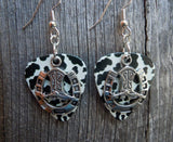 CLEARANCE Cowboy Boot and Horseshoe Charm Guitar Pick Earrings - Pick Your Color